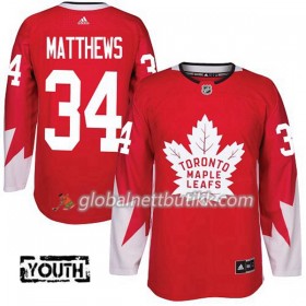 Toronto Maple Leafs Hockeydrakt Auston Matthews 34 2017-2018 Rød Alternate Adidas Authentic - Barn